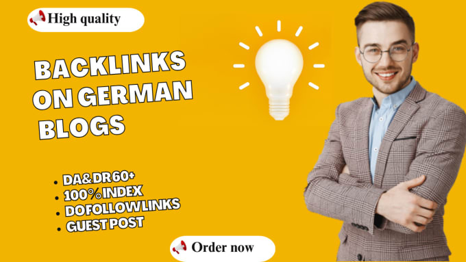 Gig Preview - Create backlinks on high da german guest post sites