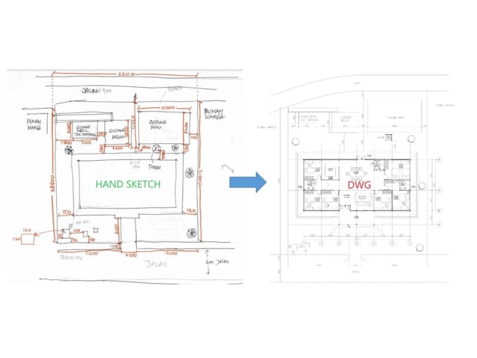 Gig Preview - Convert your hand sketch, pdf, jpeg to 2d drawing in autocad