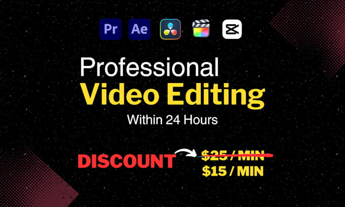 Gig Preview - Do professional video editing in 24 hours