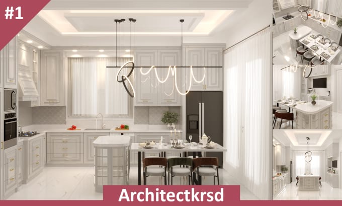 Gig Preview - 3d kitchen interior design modelling and rendering