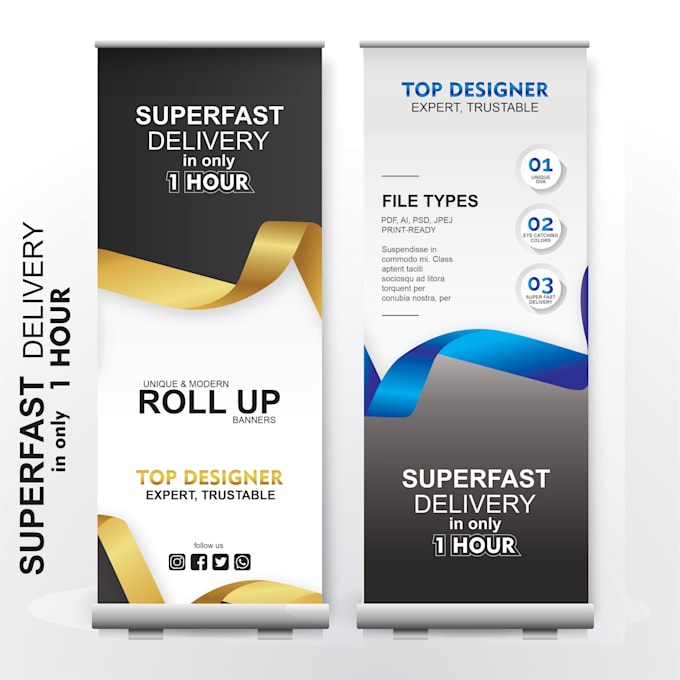 Gig Preview - Create unique rollup banner, billboard, wall banner or stand banners design