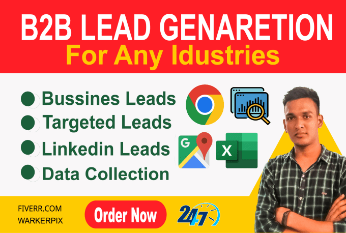 Gig Preview - Do targeted b2b lead generation web scraping data collection