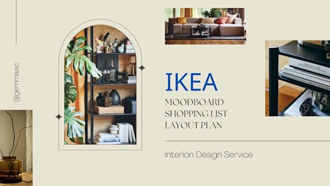 Gig Preview - Create stunning interior design moodboard with ikea