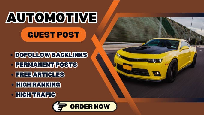 Gig Preview - Provide guest post on pure cars and autos blogs with dofollow backlinks