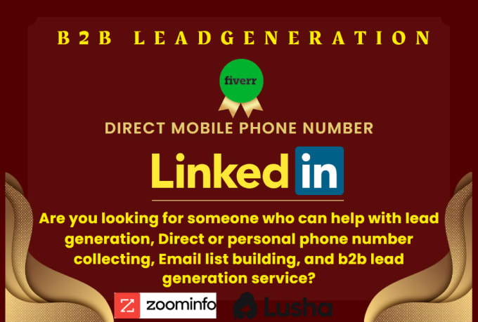 Gig Preview - Do b2b leads  linkedin lead generation and direct personal phone number