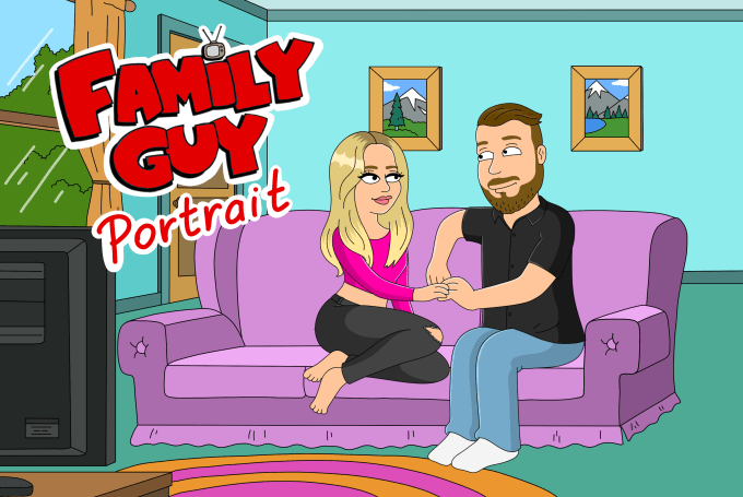 Gig Preview - Draw custom style portrait a family guy