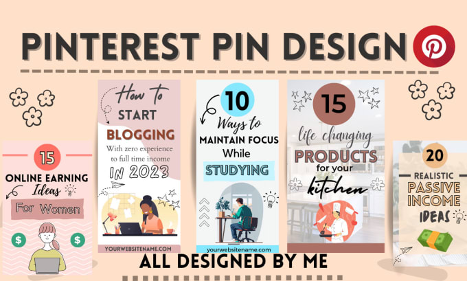 Gig Preview - Design beautiful custom pinterest pins using canva