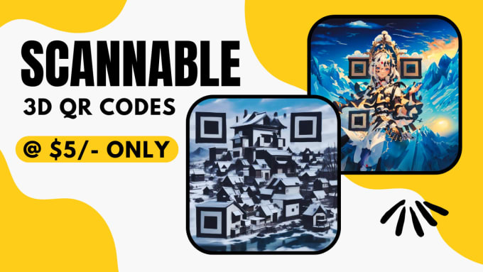 Bestseller - design unique 3d ai generated qr codes eyecatching and interactive branding