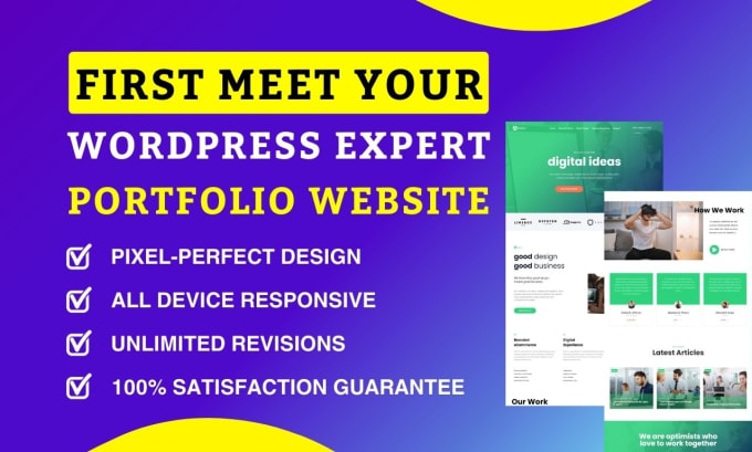 Gig Preview - Create wordpress resume website, personal portfolio website, landing page