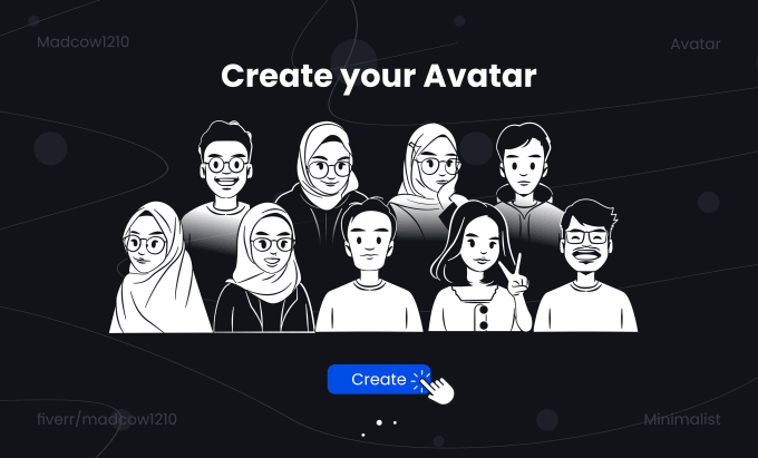 Gig Preview - Create a professional minimalist avatar with fast delivery