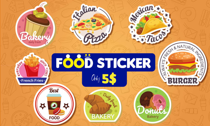 Gig Preview - Design cute food stickers, doodle, kawaii, custom sticker