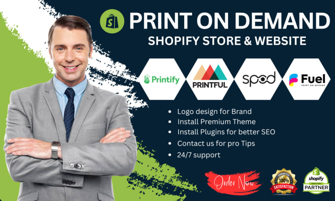 Gig Preview - Create a print on demand shopify store and  shopify website