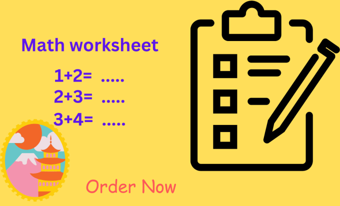 Gig Preview - Make math worksheets for kids, checklist, ebook design