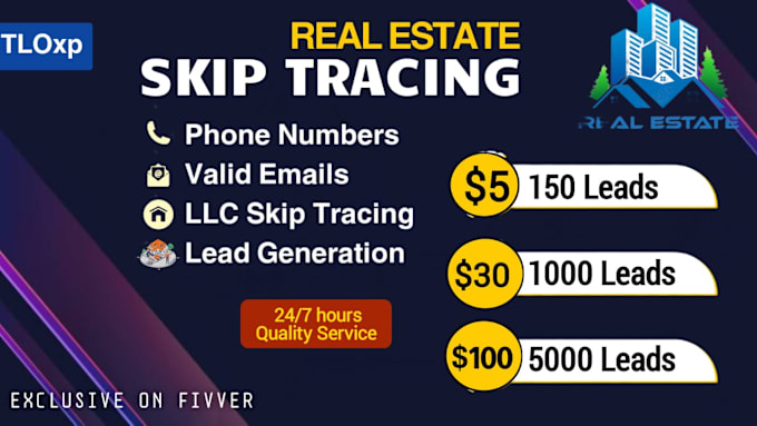 Gig Preview - Do real estate skip tracing and llc skip tracing in bulk