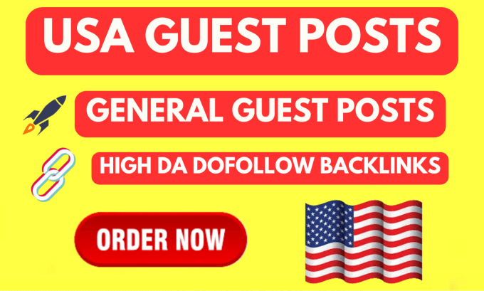 Gig Preview - Publish USA guest post, general guest post with high da dofollow  backlinks