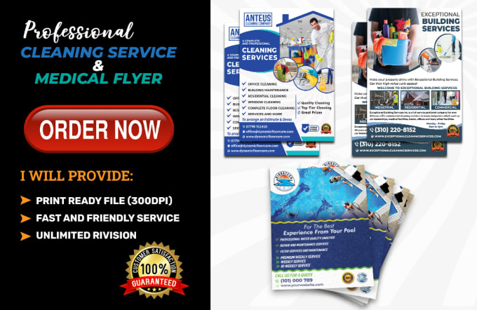 Gig Preview - Express urgent design services professional cleaning flyers