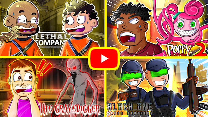 Bestseller - draw cartoon thumbnail for your youtube channel