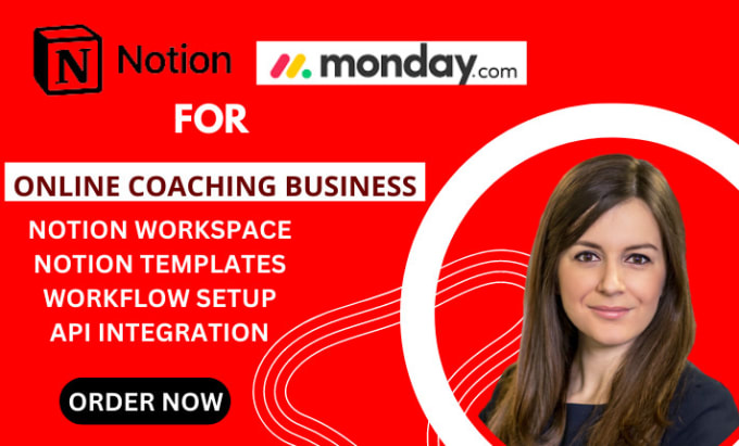 Gig Preview - Create monday crm notion template for online coaching