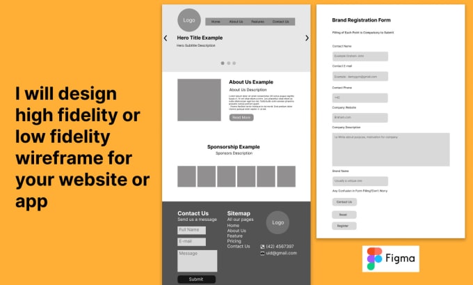 Gig Preview - Design wireframe for your website