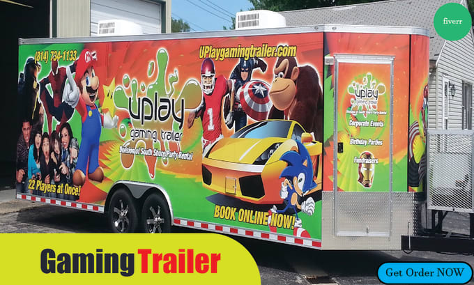 Gig Preview - Create unique box trailer, long trailer and gaming trailer wrap