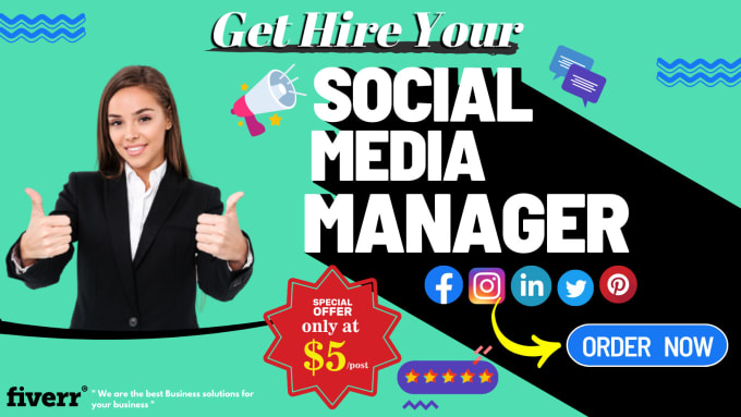 Gig Preview - Be your social media account manager and personal assistant