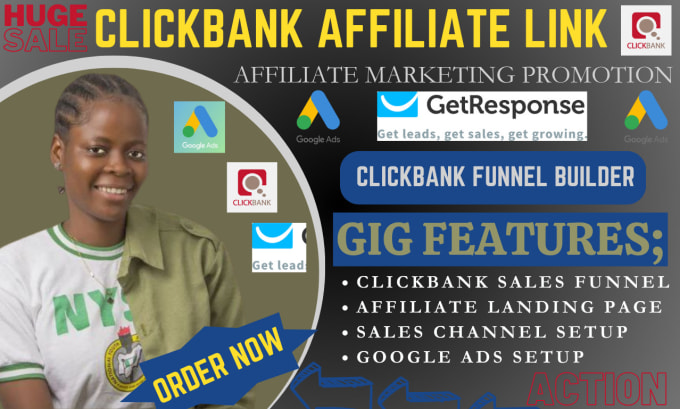 Gig Preview - Build clickbank affiliate marketing, clickbank sales funnel