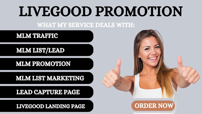 Gig Preview - Do exclusive livegood promotion live good tour MLM promotion for signup leads