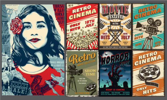 Gig Preview - Design custom retro posters and flyers for vintage vibes