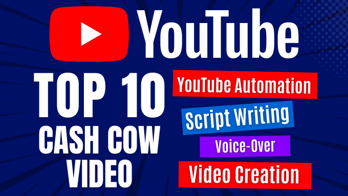 Gig Preview - Create youtube top 10 video for your faceless cash cow channel automation videos