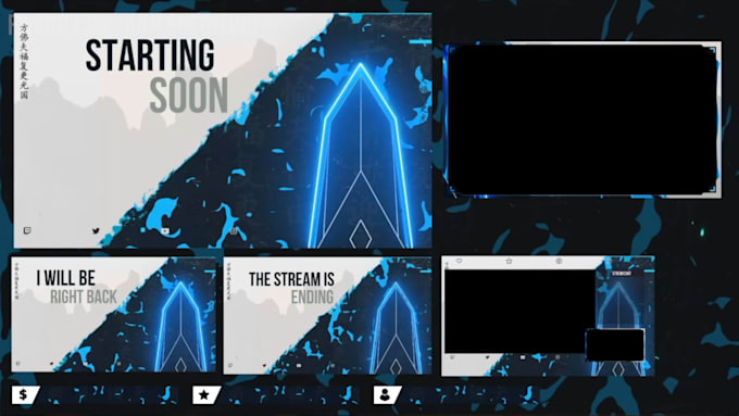 Gig Preview - Design custom animated twitch overlay, screen, panels, facecam and stinger