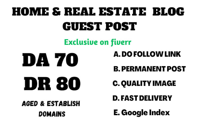 Gig Preview - Provide guest posts on home and real estate blog with a da60