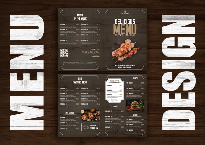 Gig Preview - Create creative restaurant menu design, menu board and food flyer