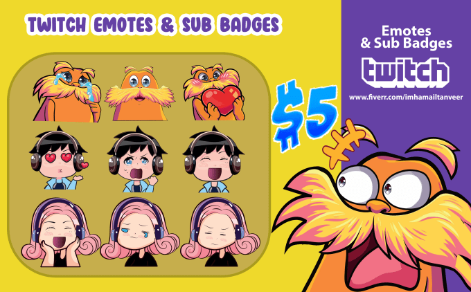 Gig Preview - Create custom emotes for twitch in 24 hours