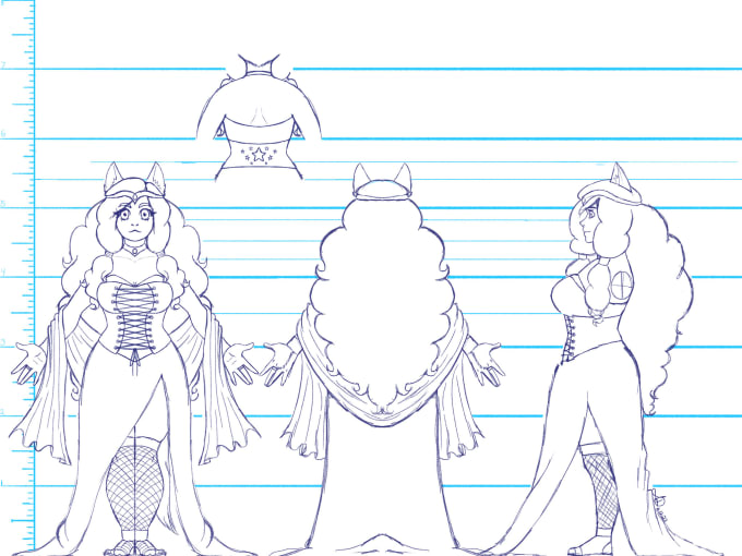 Gig Preview - Draw character concepts with height chart