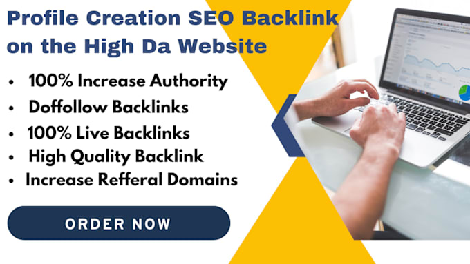 Gig Preview - Do profile creation dofollow backlinks on the high da site