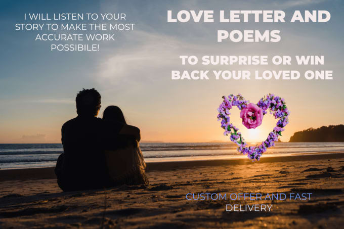 Gig Preview - Write love letter, ghostwrite poem, love poem