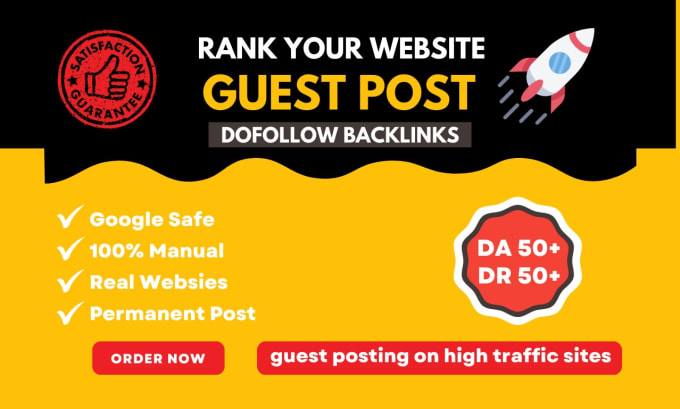 Gig Preview - Rank your website on google with guest posting on high traffic sites