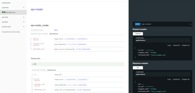 Gig Preview - Create api base url shortener with django rest framework