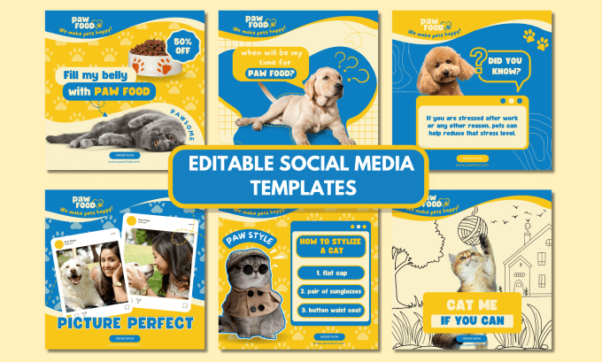 Gig Preview - Create editable canva or photoshop templates for social media