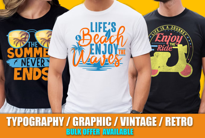 Gig Preview - Provide trendy bulk vintage print ready t shirt designs