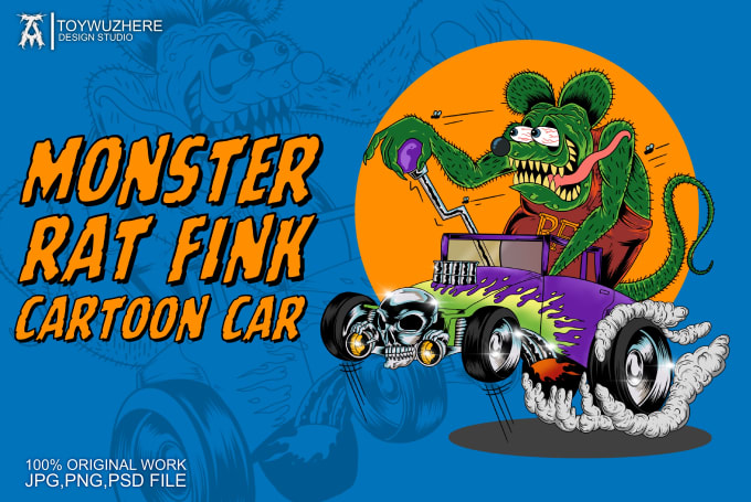 Gig Preview - Create rat fink illustration cartoon style