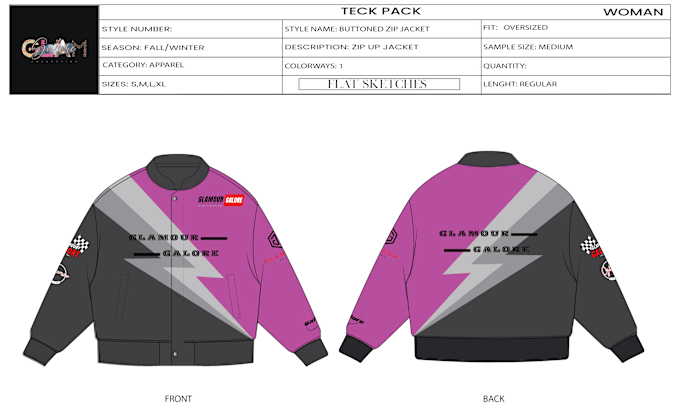 Gig Preview - Create tech pack, fashion flat technical drawing