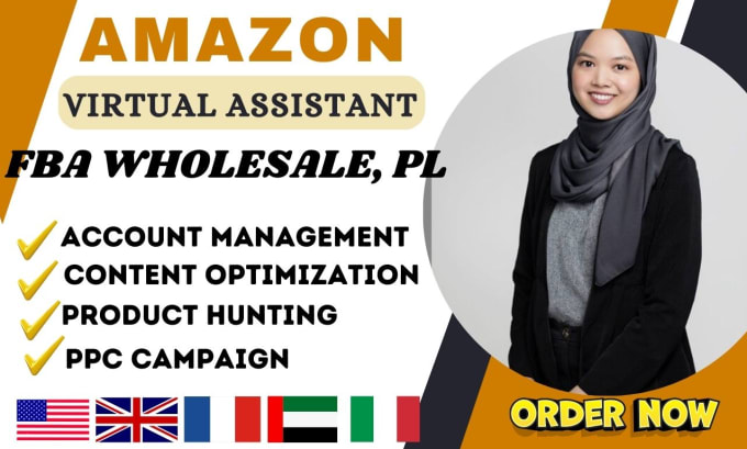 Gig Preview - Be your expert amazon fba virtual assistant for fba wholesale and pl