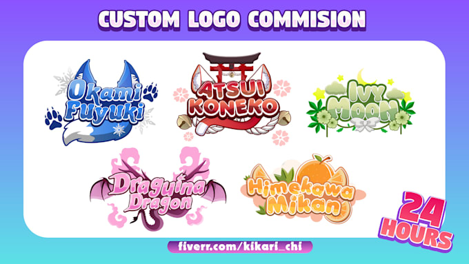 Gig Preview - Design custom vtuber logo, anime, jrpg, cute kawaii style for streamer and game