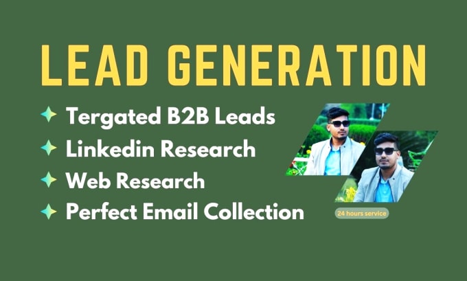 Gig Preview - Do b2b lead generation, qualified email list, and linkedin list