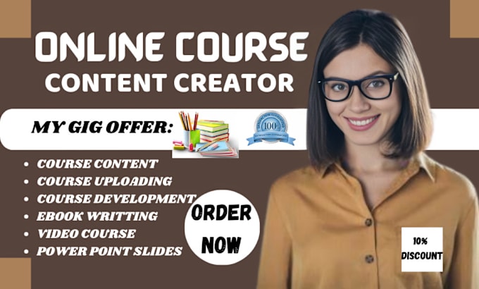 Gig Preview - Create online course content course creation course curriculum ebook writer