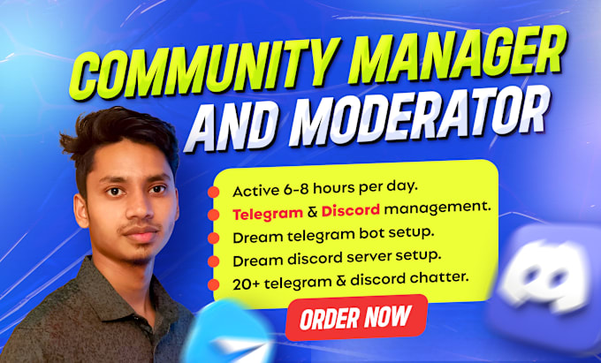 Be Your Telegram and Discord Moderator and Community Manager