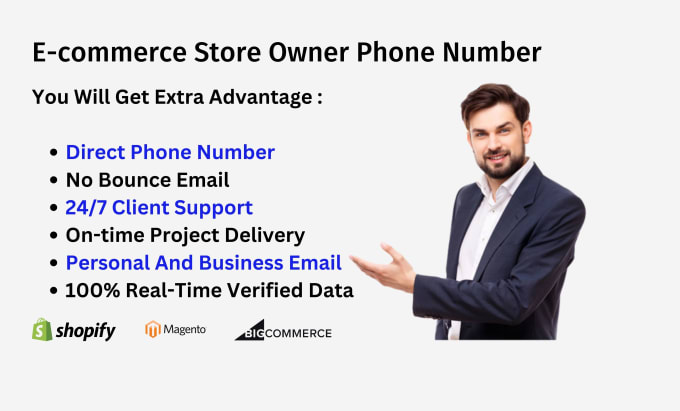 Gig Preview - Do collect ecommerce leads and owner direct phone number