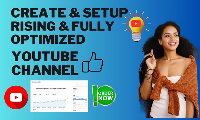 Gig Preview - Create professional youtube channel with logo banner design and SEO optimization