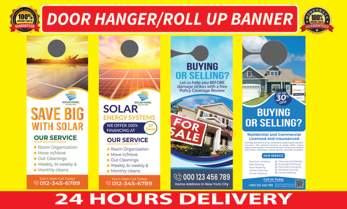 Gig Preview - Design door hanger, flyer for real estate, solar, lawn care, plumbing, cleaning